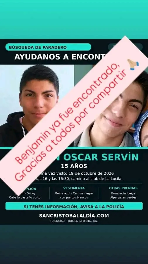 benjamin servin encontrado