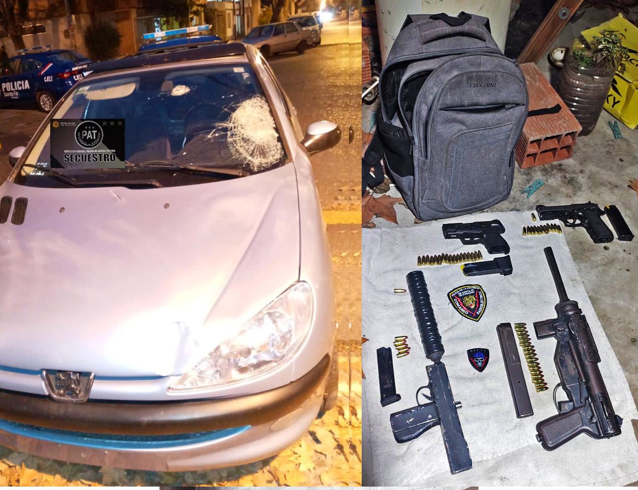 policia-baleado-auto-y-armas
