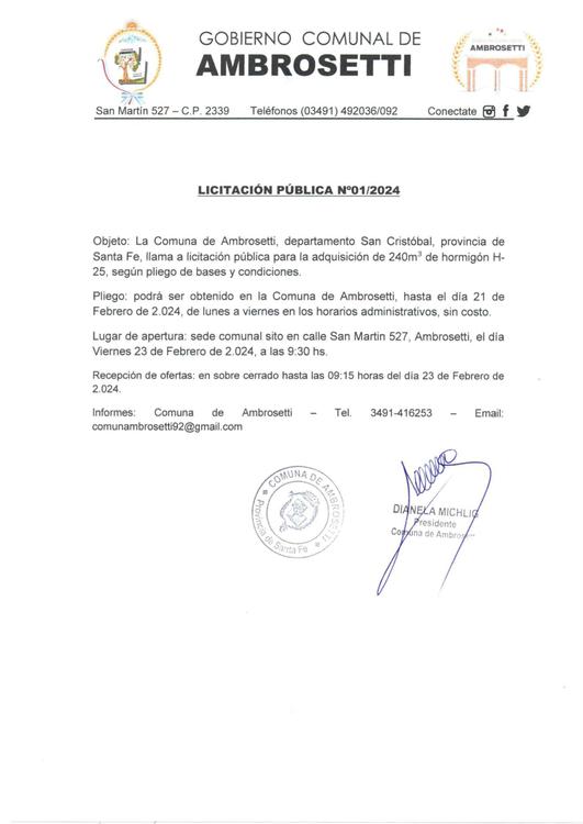 LICITACION AMBROSETTI