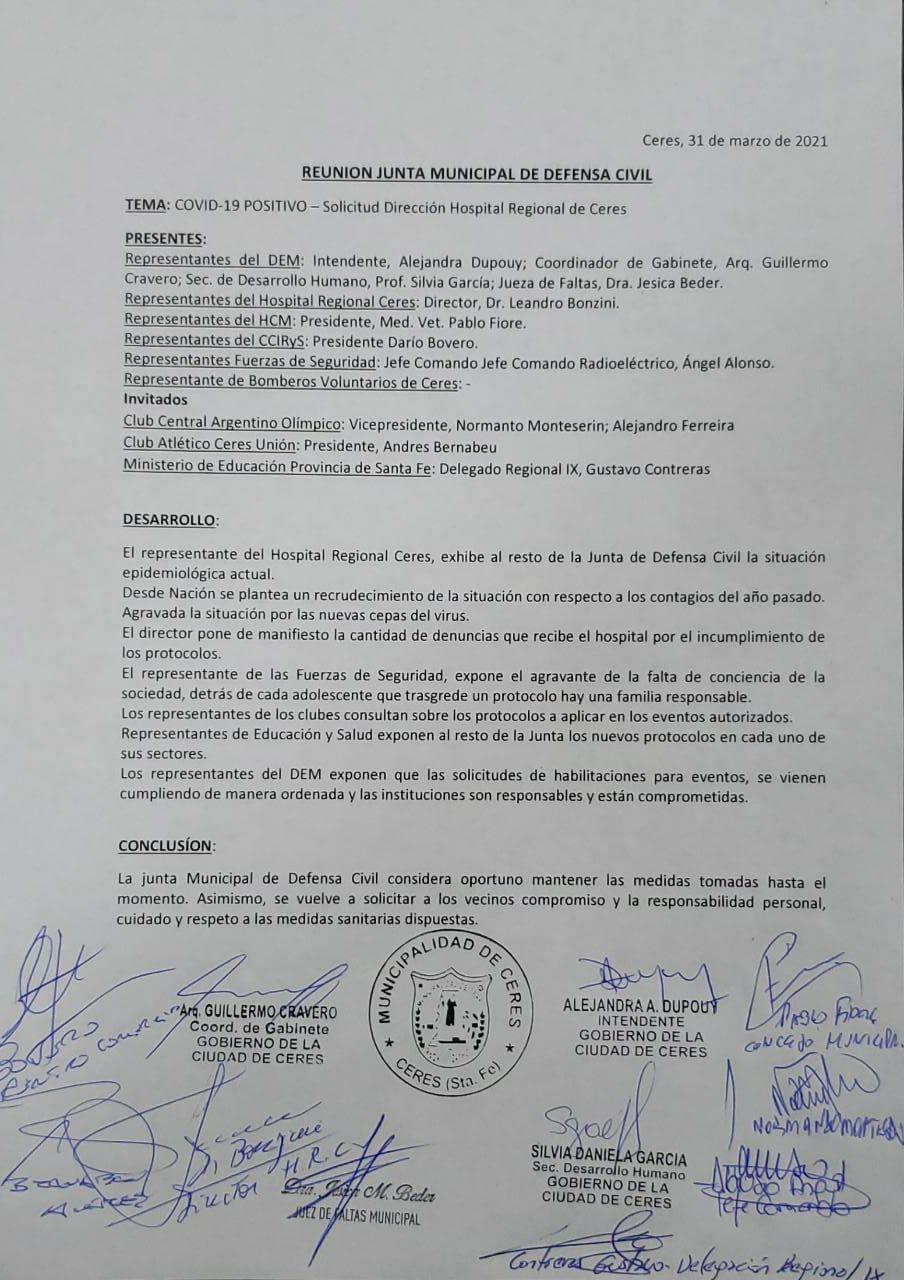 reunion junta civil